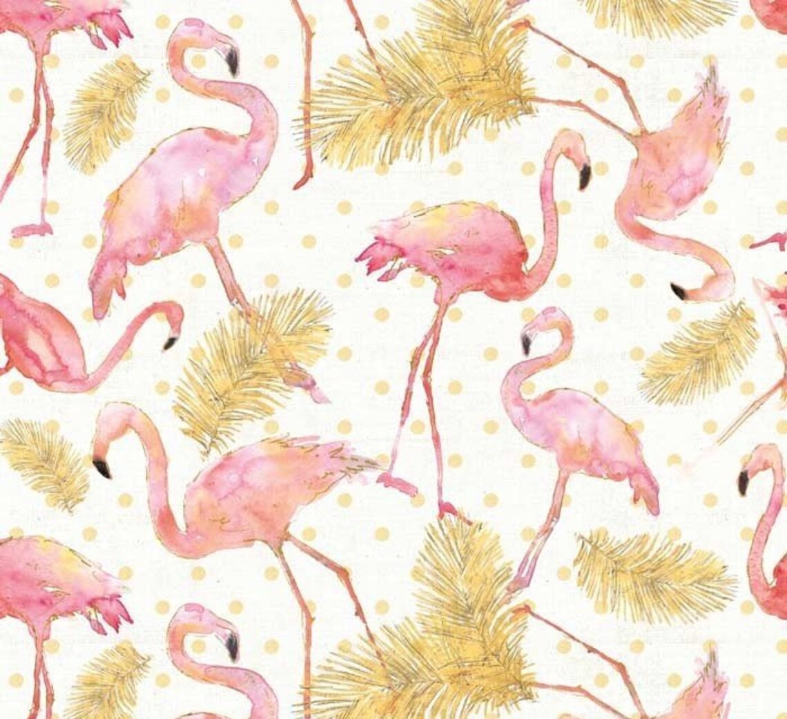 Flamingo Cotton Fabric by the Yard Flamingo Paradise Etsy Schweiz