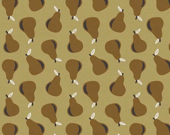 Fruit Cotton Fabric by the Yard - Fruity Pears Gold - Maja Faber for Paintbrush Studio 120-19873