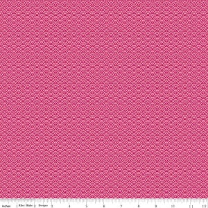Blender Cotton Fabric by the Yard - Mint For You Scallops Cranberry - Riley Blake C12765-CRANBERRY