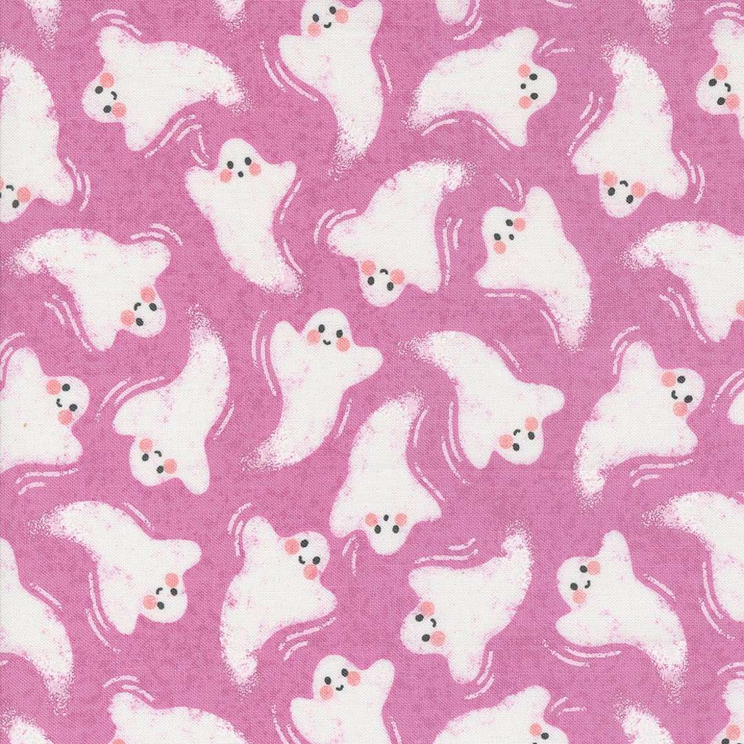 Halloween Cotton Fabric by the Yard - Hey Boo Friendly Ghost Purple ...