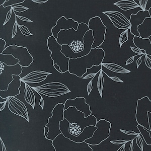 Gilded Floral Cotton Fabric by the Yard - Gilded Bold Blossoms Ink - Alli K for Moda 11530-12