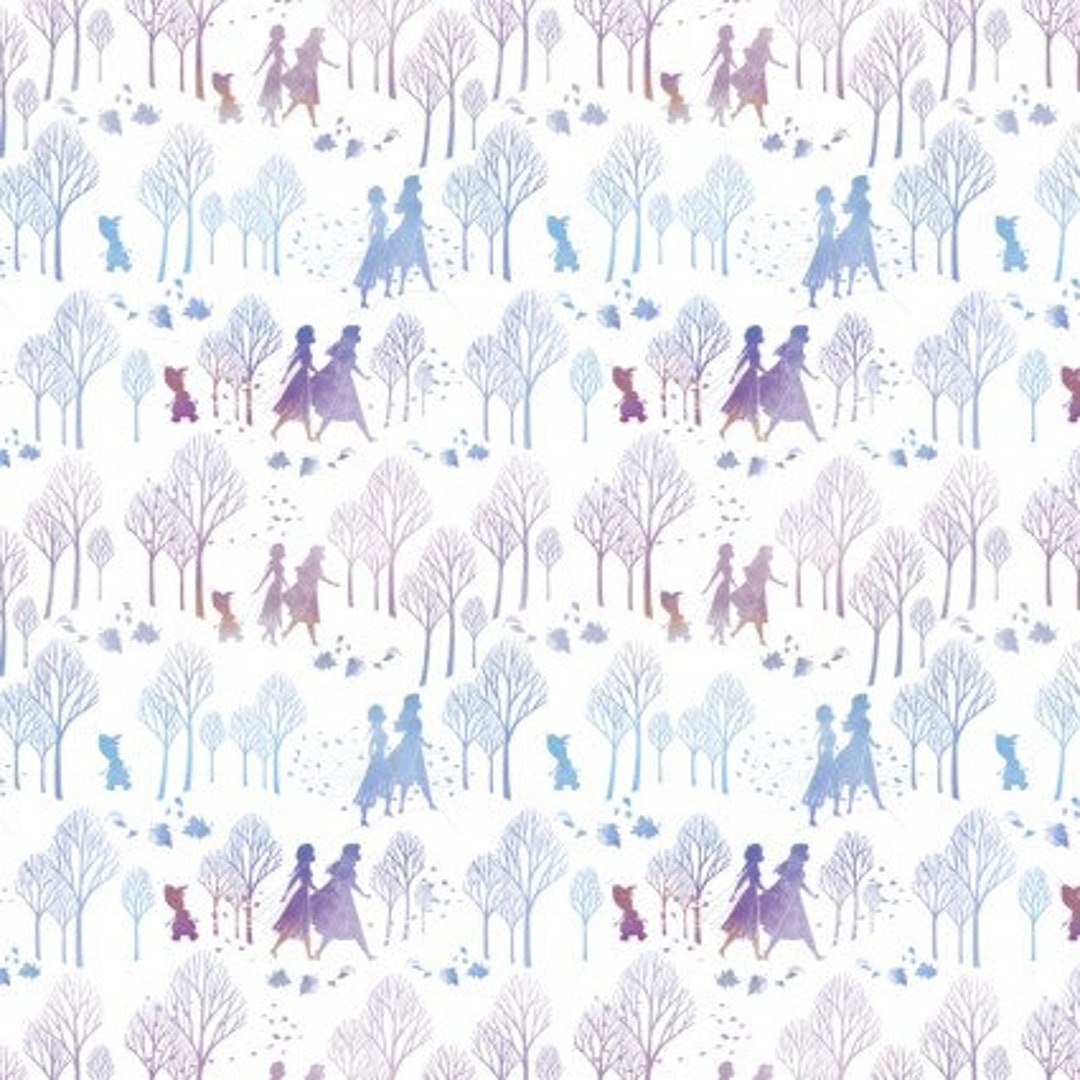 Frozen Cotton Fabric by the Yard Frozen II White Springs Etsy