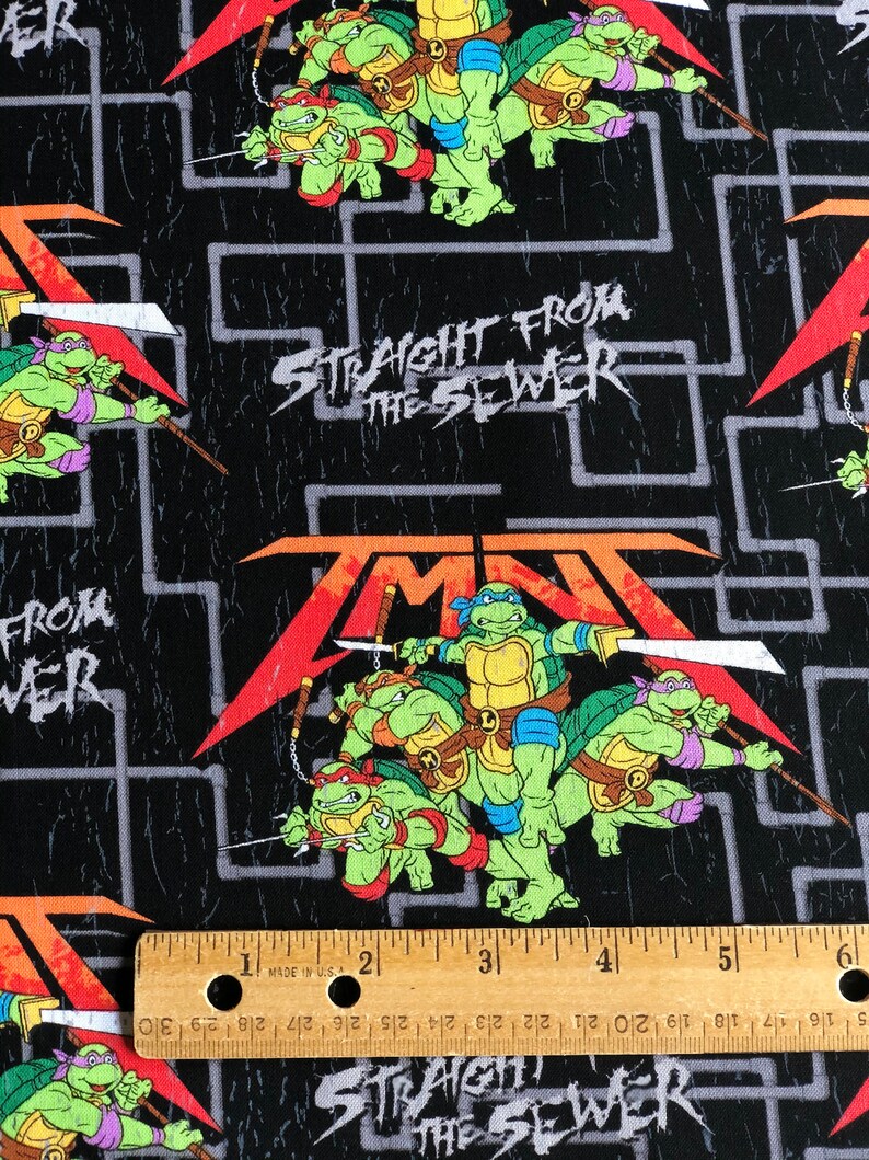Teenage Mutant Ninja Turtles Fabric by the Yard Straight Etsy