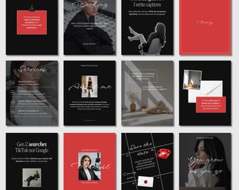 Modelli per Social Media Manager Canva / Modelli per post Instagram per creatori di contenuti / Kit di branding di lusso / Pacchetto agenzia modificabile