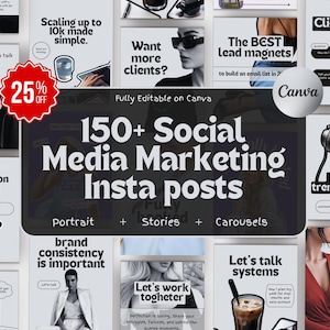 Instagram Canva Templates: Social Media Marketing Posts (Digital Download)