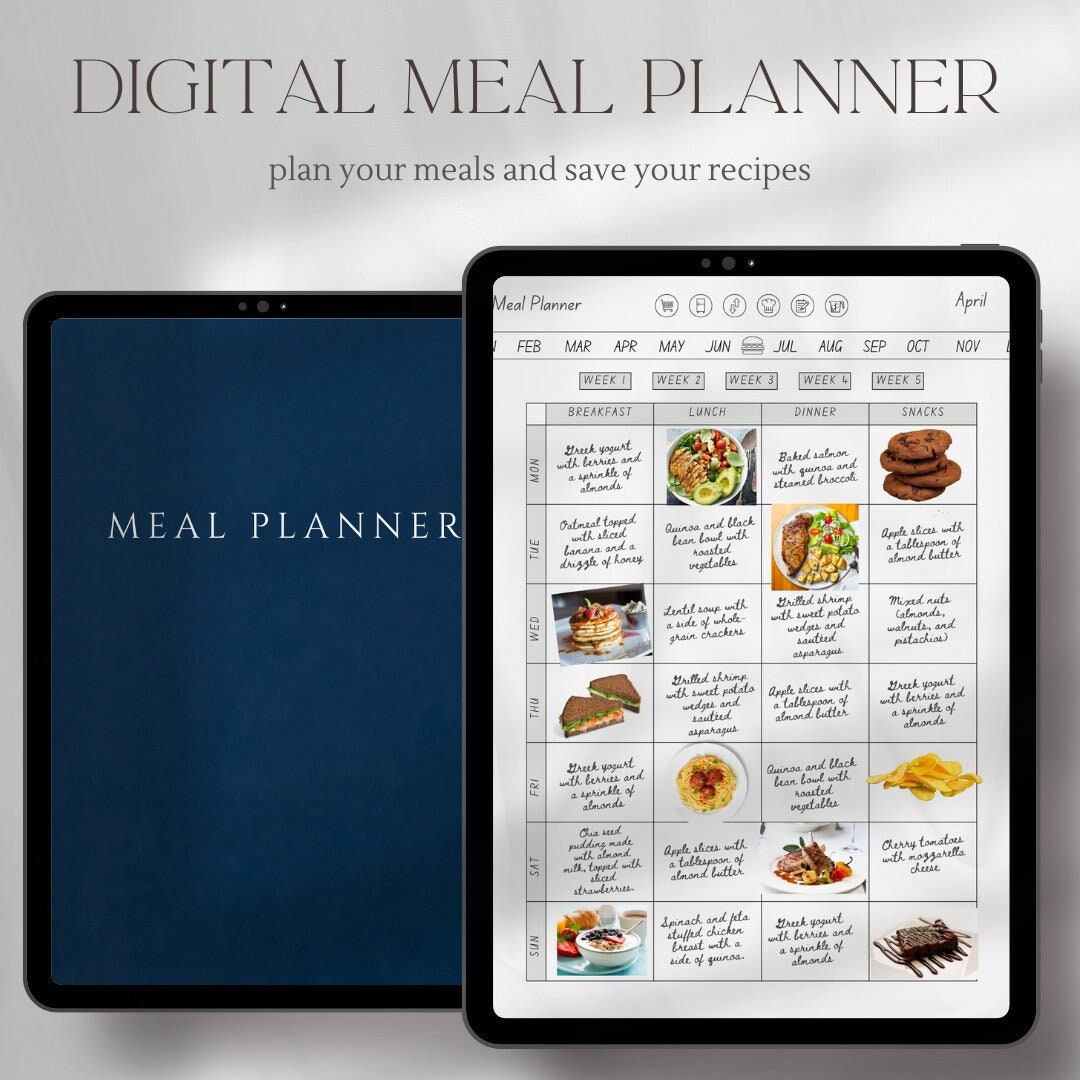Weekly Meal Planner, Digital Meal Planner, Goodnotes iPad Planner, Meal