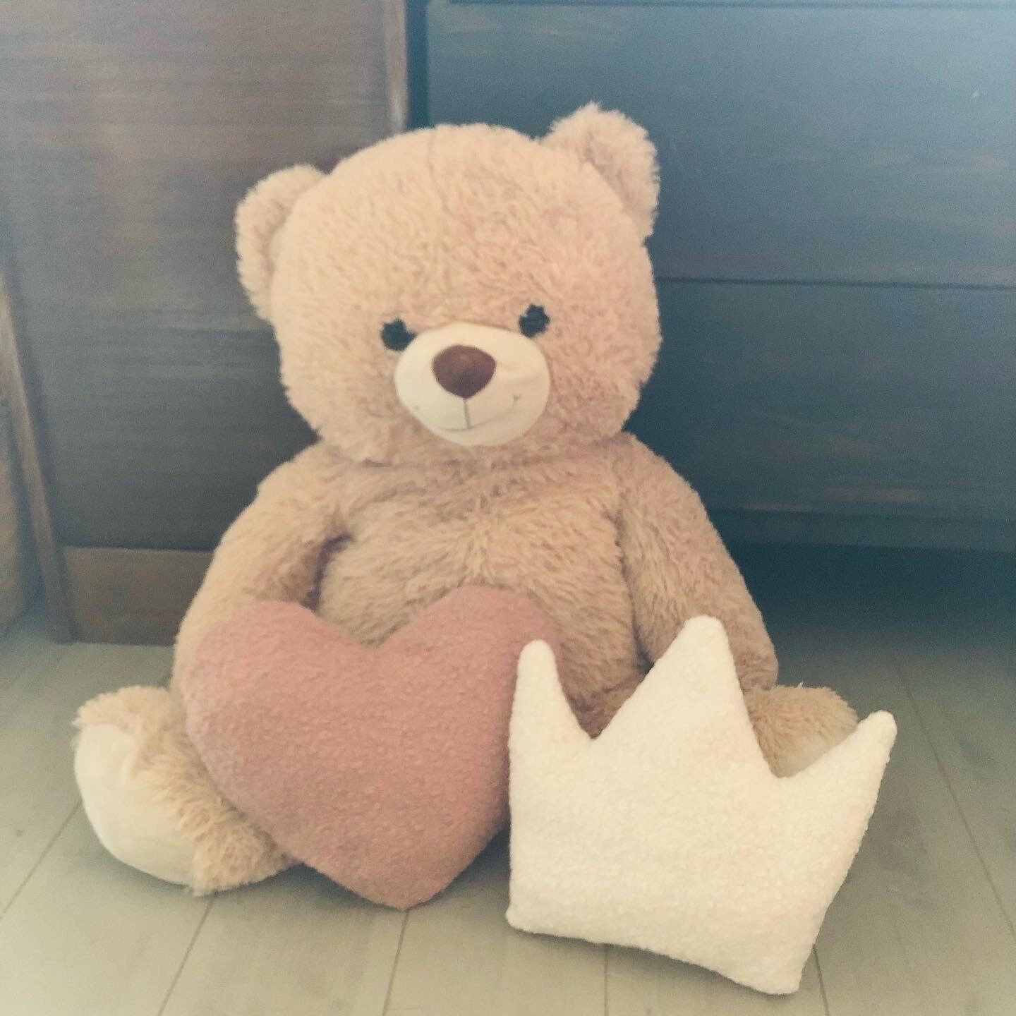 Coussin Tissu Moumoute Coeur, Couronne