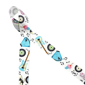 Sock hop ribbon for Retro 50's themed  parties, birthdays, party favors, gift wrap, party decor,  quilting, printed on 5/8" white satin