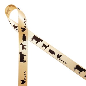 Goat Ribbons Farm Animal Ribbon, Silhouettes, Farm House, Gift Wrap Ribbon, Party ...