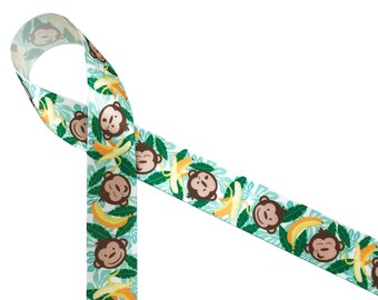 Monkey Banana Printed Grosgrain Ribbon Hair Bows Hair Accessories 10 Yards Monkey Banana Printed Grosgrain Ribbon Hair Bows Hair Accessories 10 Yards