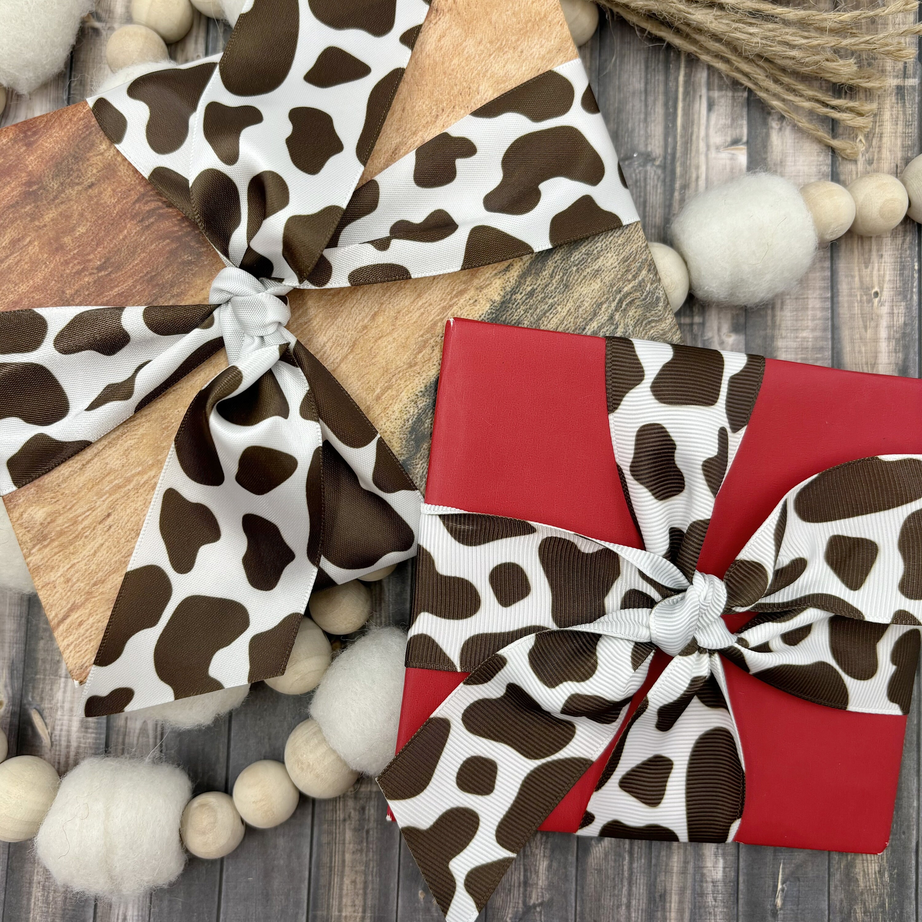 Cow Print Ribbon Brown and White for Farm Theme Events, Gift Wrap, Hair ...