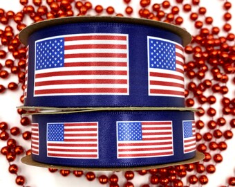American Flag Ribbon: Patriotic Stars & Stripes Satin, 4th of July
