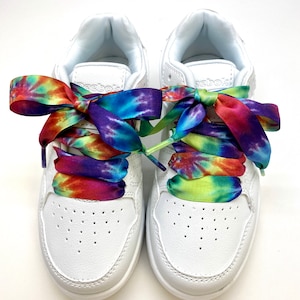 Satin Shoelaces tie dye print ideal for hip hop dance, dance team, sneaker junkie, cheerleading, wedding, prom in 36&quot; and 44&quot; lengths