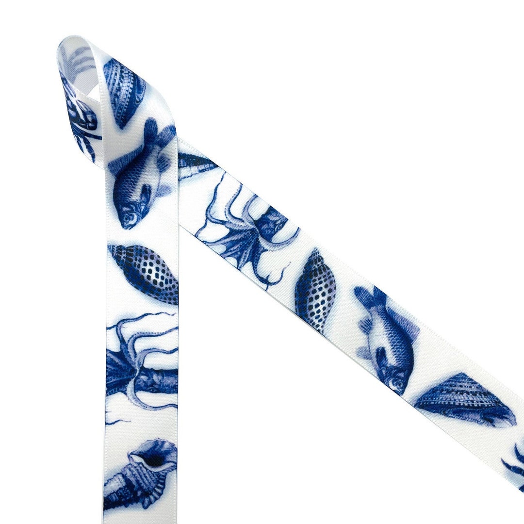 Ocean Ribbon Vintage Fish, Conch Shells and Octopus for Father's Day ...