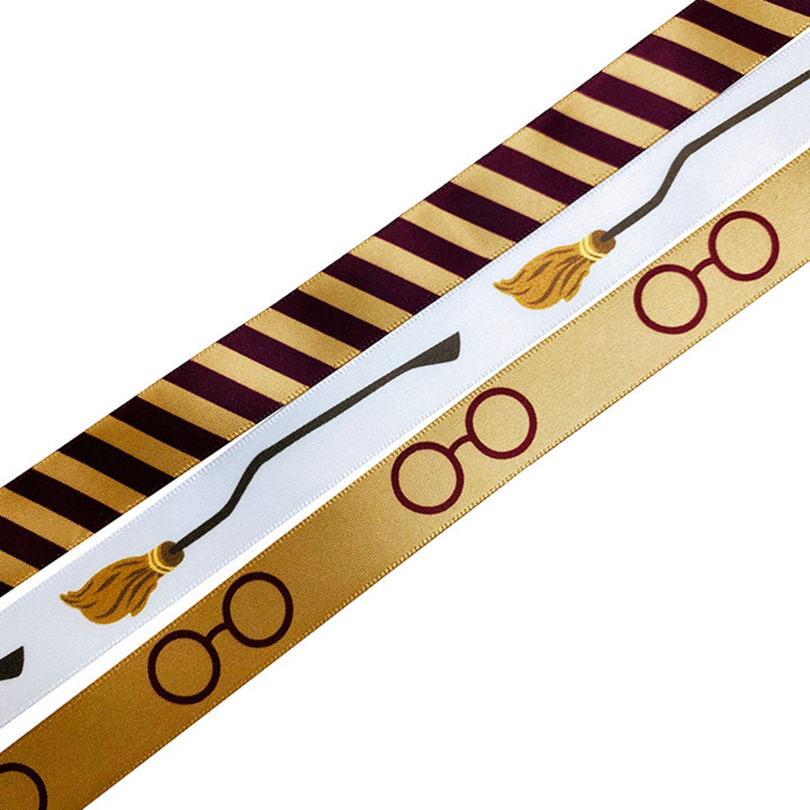 Wizard Ribbon in Stripes of Burgundy and Gold Ideal for Gift Wrap ...