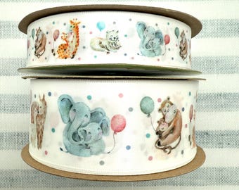 Baby Animal Ribbon: Zoo Theme Satin Ribbon for Crafts