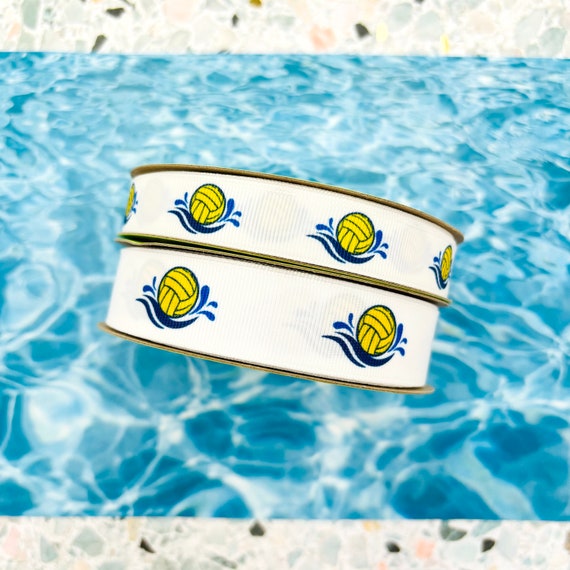 Water Polo Ribbon: Grosgrain Sports Ribbon, Team Banquet Gift Wrap (5/8" and 7/8")