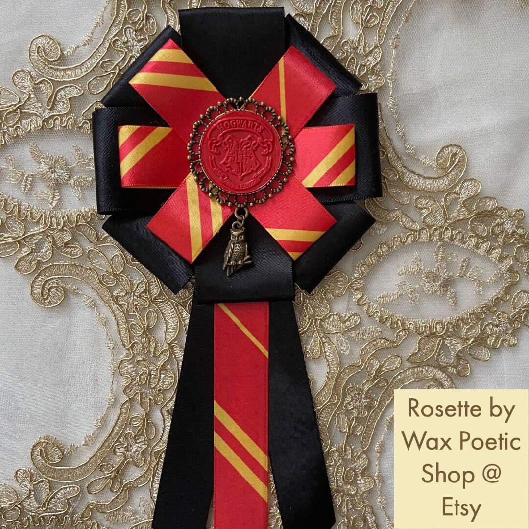 Wizard Gryffindor Hogwarts ribbon Stripes of red and gold for Etsy