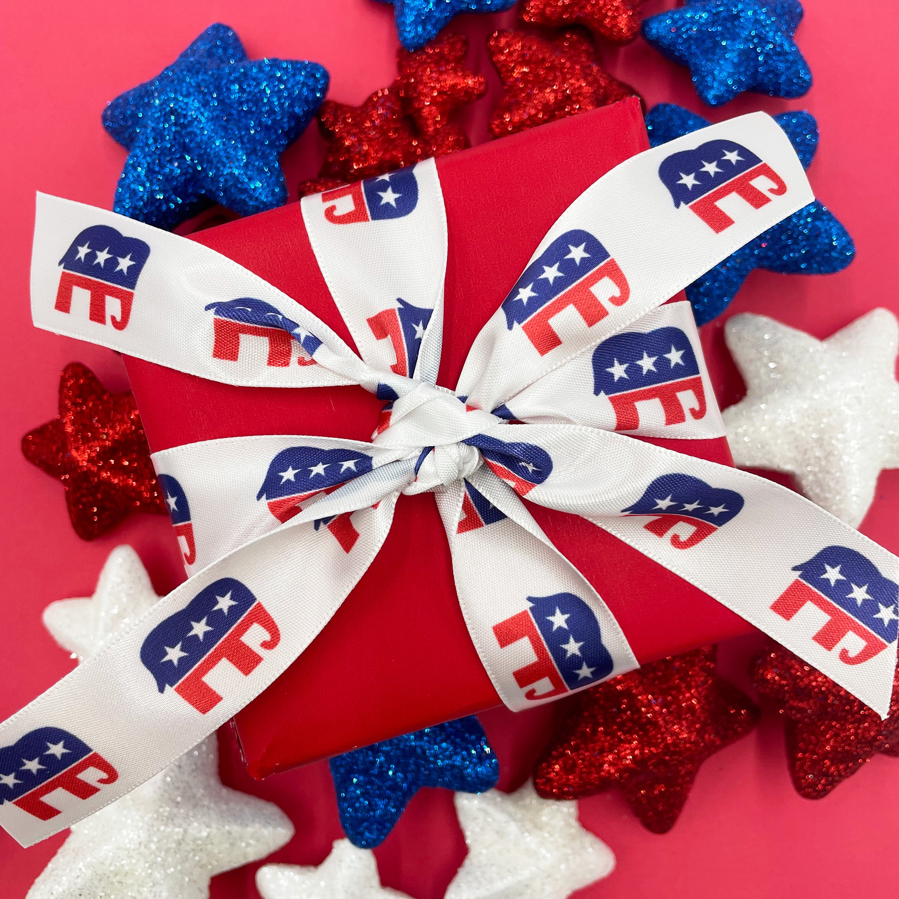Politics Ribbon Political Party Ribbon Democrat Donkey, Republican Elephant for Rallies ...