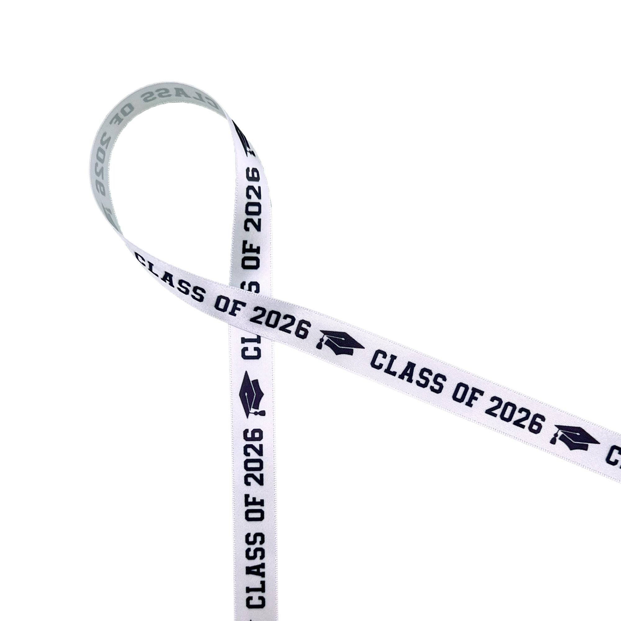 Class of 2026 Graduation Ribbon: White Satin Favor Ribbon - Etsy