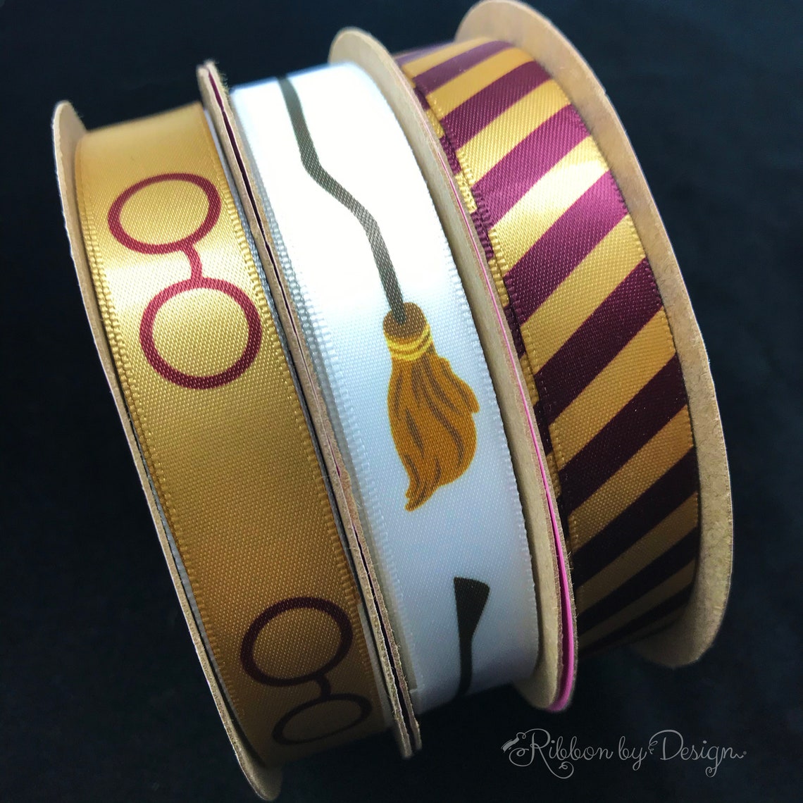 Wizard Ribbon in Stripes of Burgundy and Gold Ideal for Gift Wrap ...
