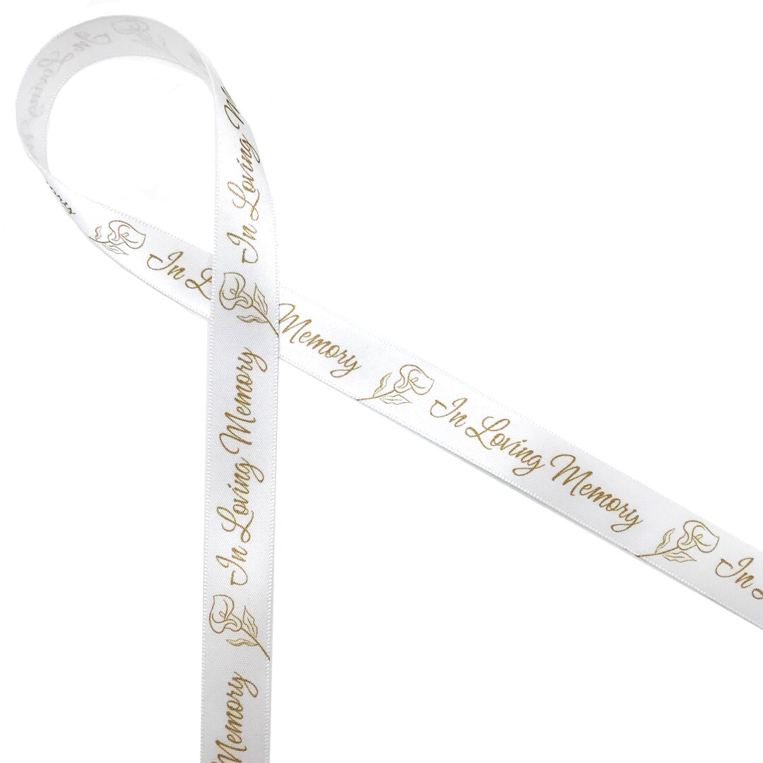 Gold Script In Loving Memory In Loving Memory Ribbon Gold Script and Calla Lily for Funerals ...