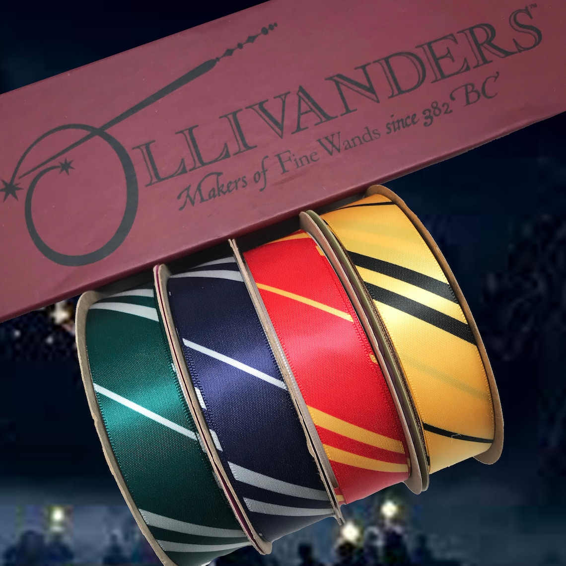 Wizard Gryffindor Hogwarts ribbon Stripes of red and gold for Etsy