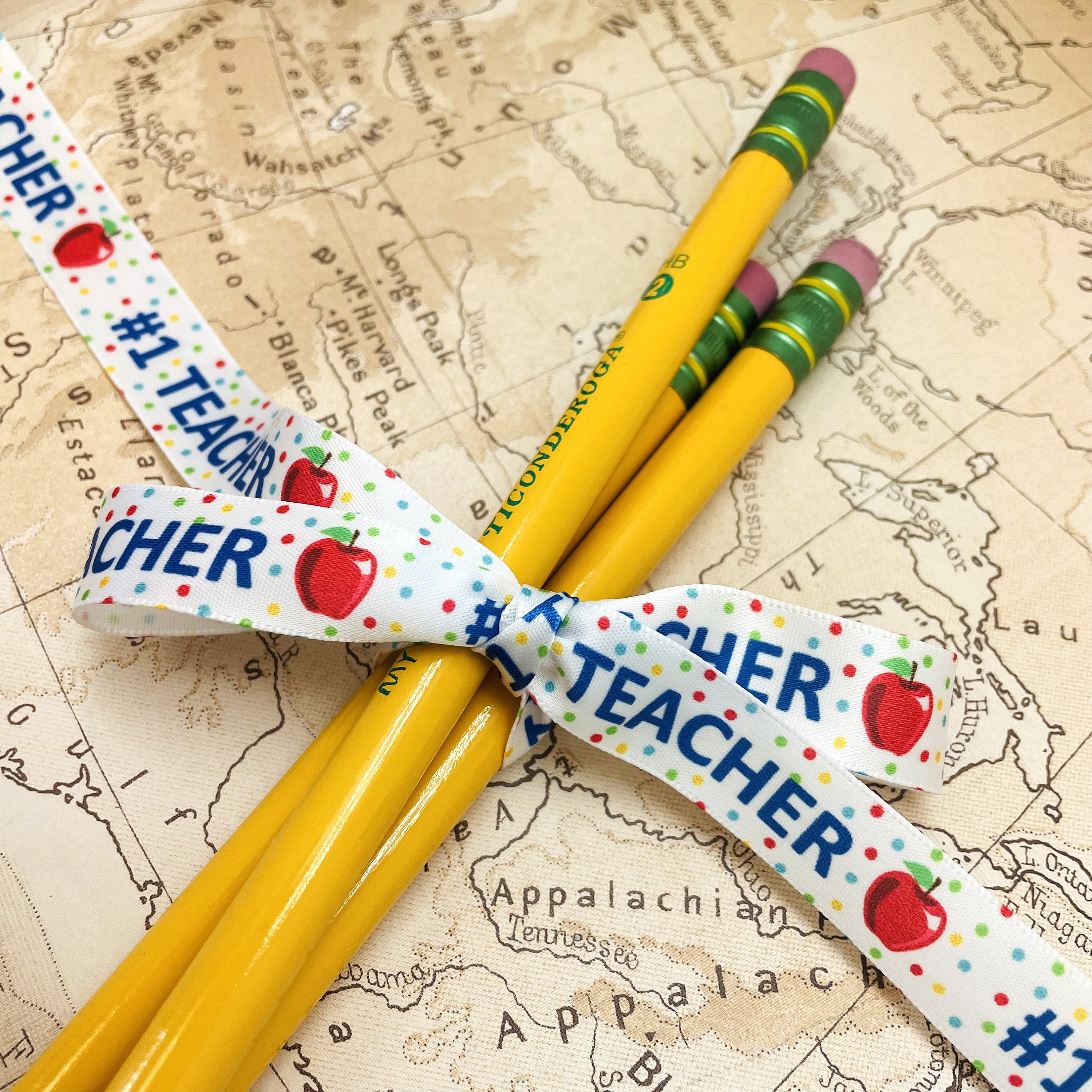 Teacher Ribbon Ribbli Grosgrain Ruler & School Bus Craft Ribbon,7/8 ...