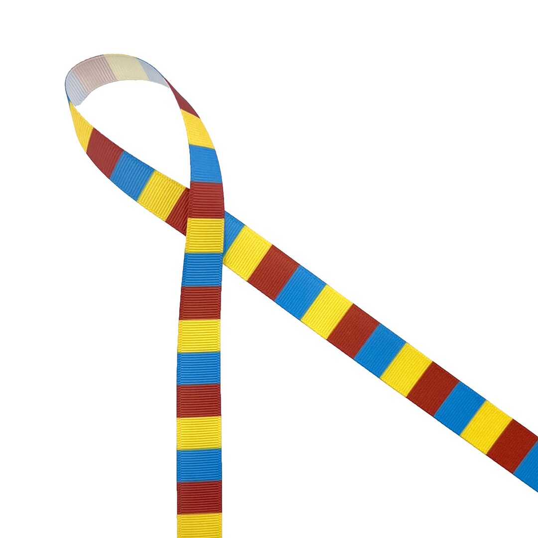 Primary Color Striped Grosgrain Ribbon: Carnival Party Decor, Crafts (5 ...