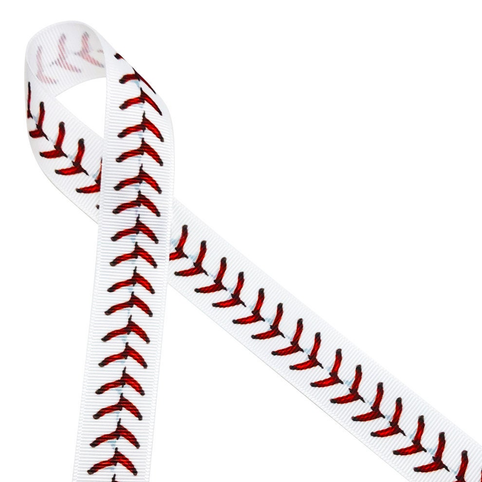 Mlb Ribbons Baseball Ribbon Red Stitches for Gift Wrap, Cheer, Hats, Quilting ...