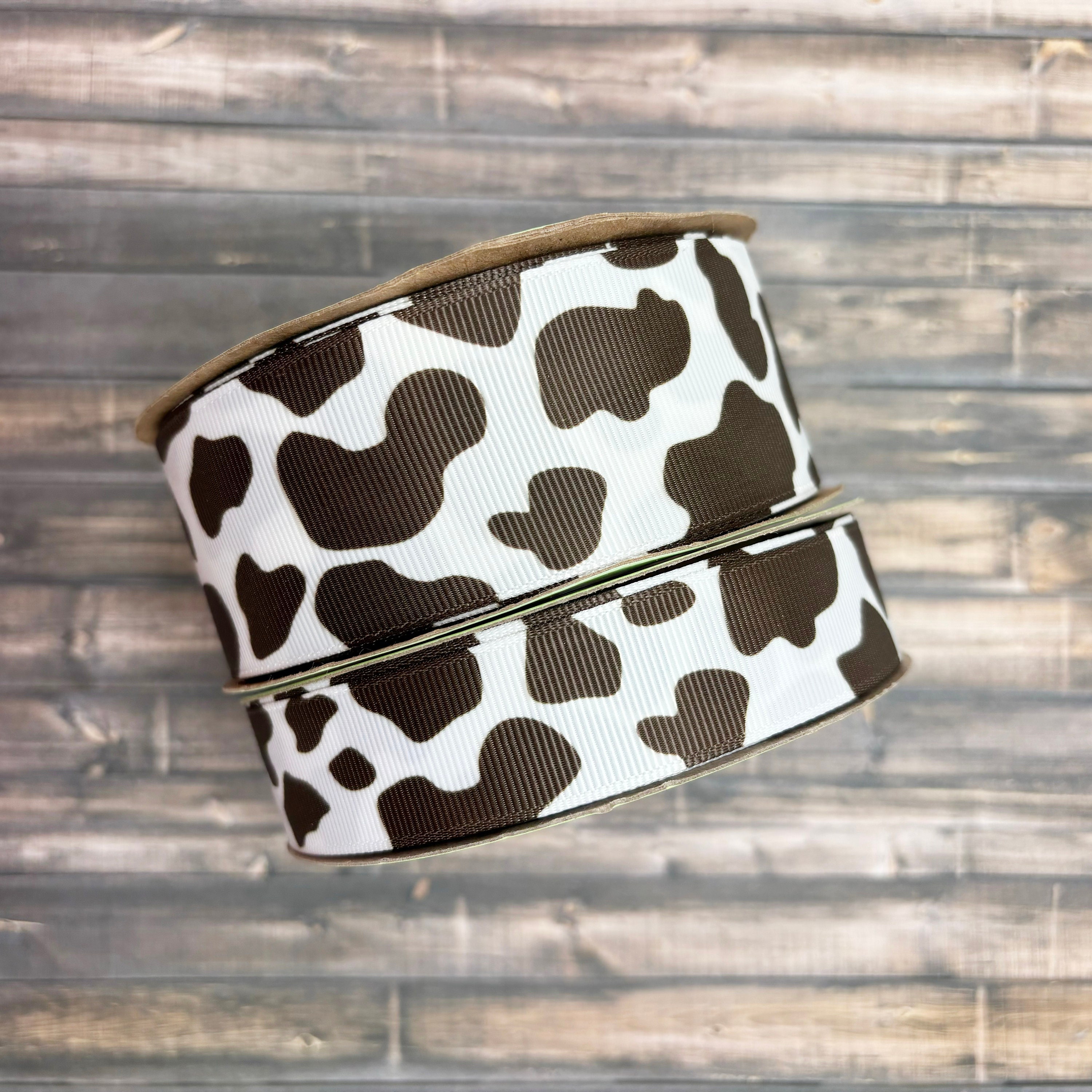 Cow Print Ribbon Brown and White for Farm Theme Events, Gift Wrap, Hair ...
