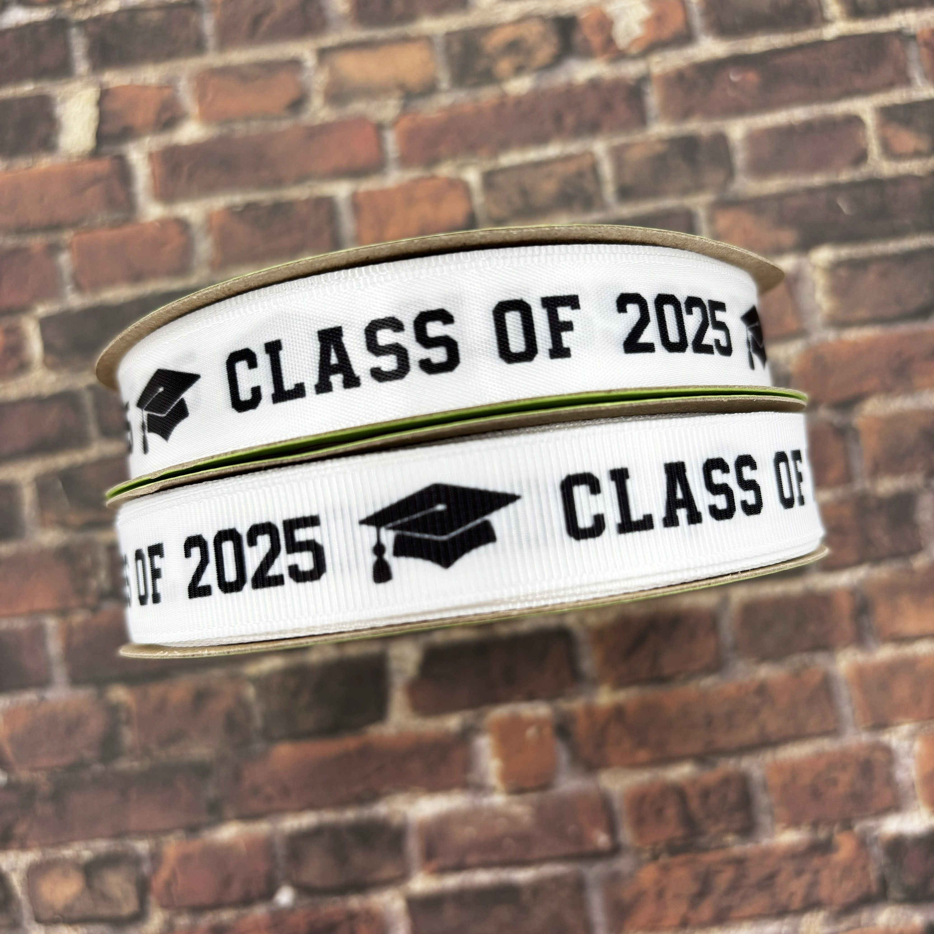 Class of 2025 Graduation Ribbon: White Satin & Grosgrain, Party Favor ...