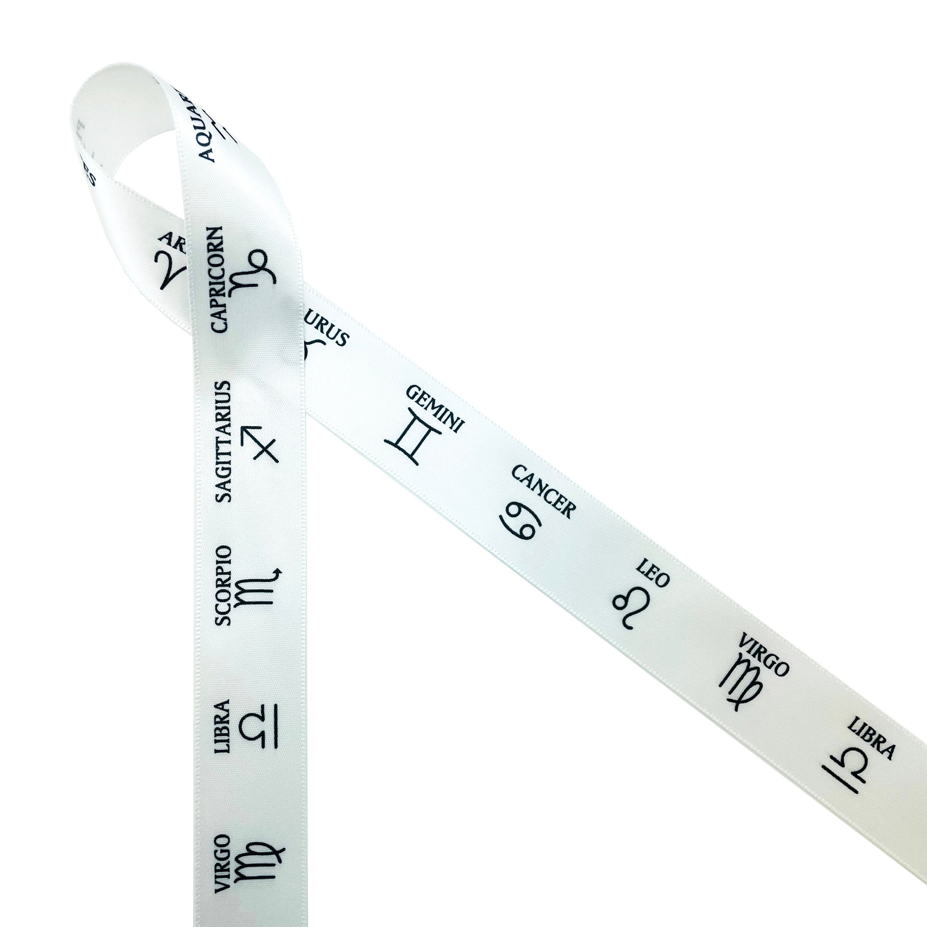 Zodiac Ribbon Featuring Astrological Symbols for Gift Wrap Etsy UK