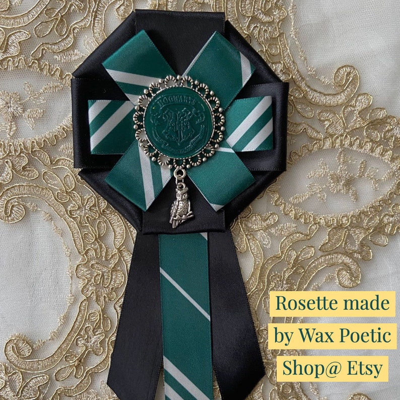 Harry Potter inspired ribbon Hogwarts Slytherin stripes for | Etsy