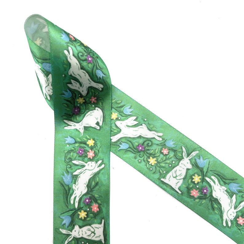 Rabbit Ribbon Bunnies in the Garden for Spring, Easter Baskets, Gift ...