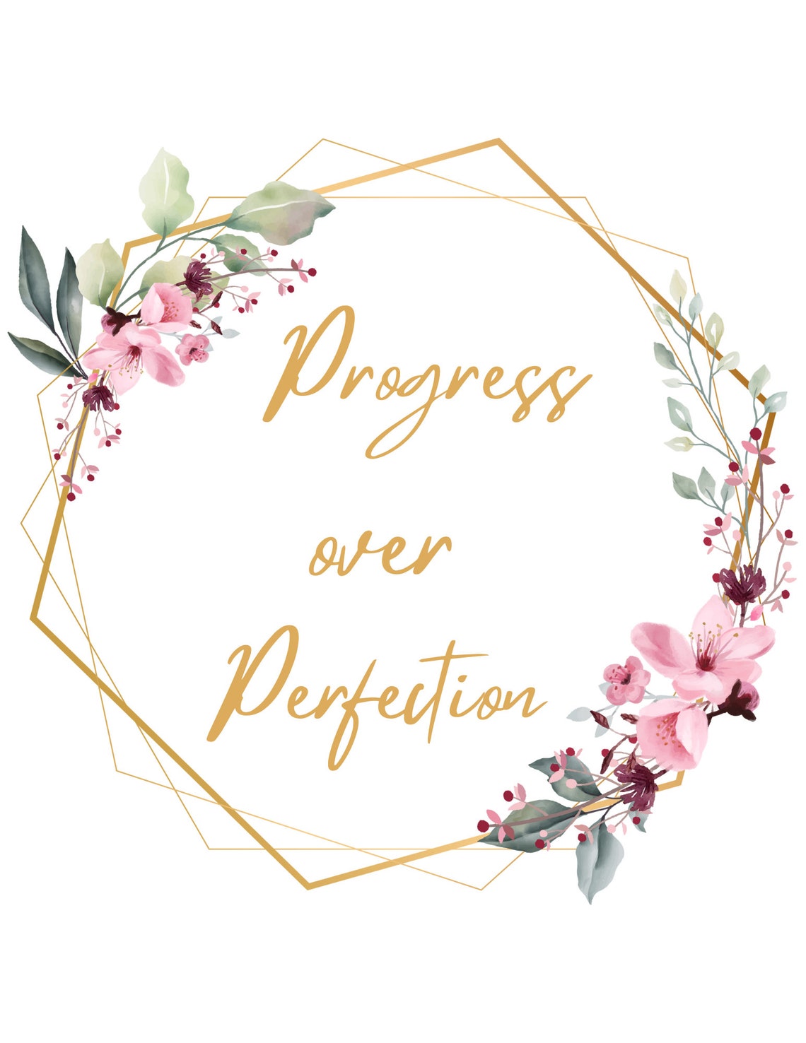 Progress Over Perfection Printable Quote Poster| Wall Art| Office Decor ...