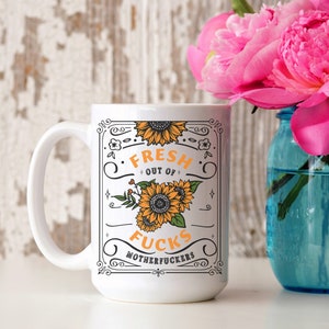 Funny sarcastic mug for coffee or tea lovers, novelty gag gift, dishwasher safe ceramic cup.
