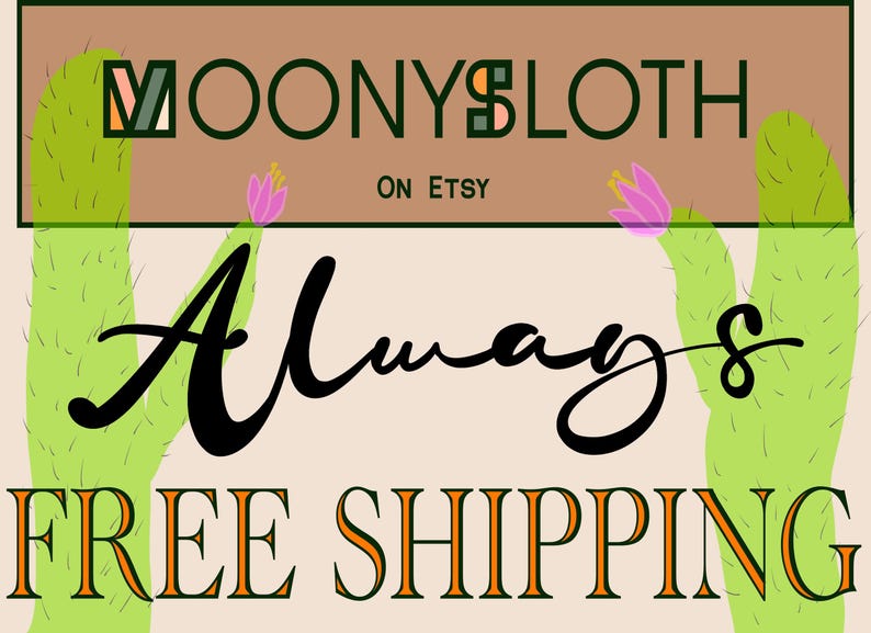 MoonySloth always offers free shipping. Free shipping on mugs, free shipping on totes, free shipping on t-shirts.