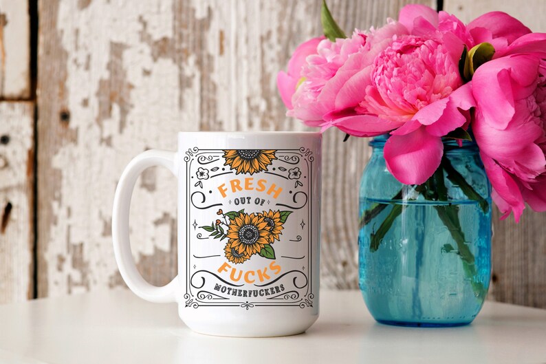 Funny sarcastic mug for coffee or tea lovers, novelty gag gift, dishwasher safe ceramic cup.
