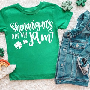 Shenanigans are my Jam Youth T-Shirt - St. Patricks Day Shirt For Kid Mix and Match Kids Shamrock Shirt Kids St Pattys Shirt Irish Tshirt