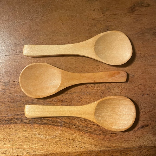 Small Wooden Spoons Mini Nature Spoons Wood Honey Teaspoon Cooking Condiments Spoons for Kitchen