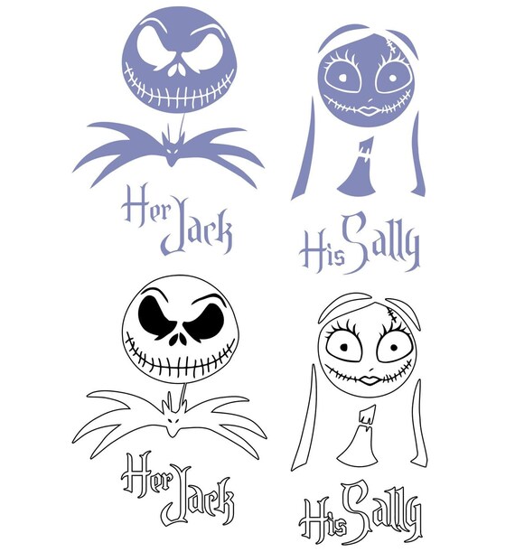 Download Free Her Jack His Sally Svg Nightmare Before Christmas Inspired Etsy SVG DXF Cut File
