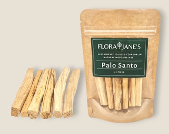 Palo Santo Sticks - High Resin Smudging 6-Pack, Sustainably Harvested From Ecuador, 100% Natural, Resealable Pouch