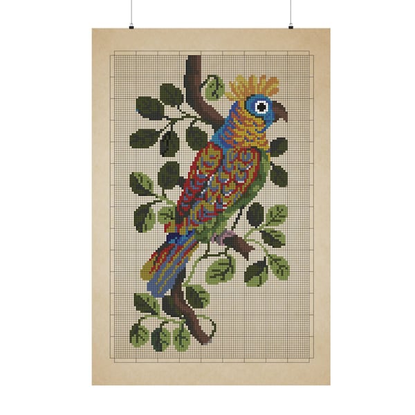 Printable Wall Art Cockatiel Print Original Gift Embroidery Cross Stitch Pattern Bird Digital Poster