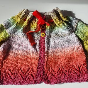 colorful baby sweater with round yoke - size 74