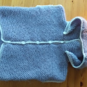 purple hooded vest for babies - handknitted - Gr. 80-86