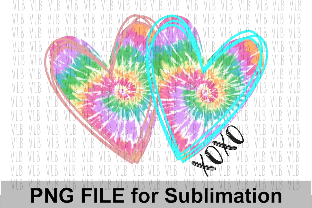 XOXO TIE DYED Valentine Png for Sublimation Printing for Valentines Day ...