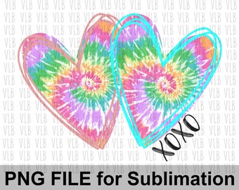 XOXO TIE DYED Valentine Png For Sublimation Printing For Valentines Day For Her or Baby, Instant Download, Buy 3 Get 1 Free