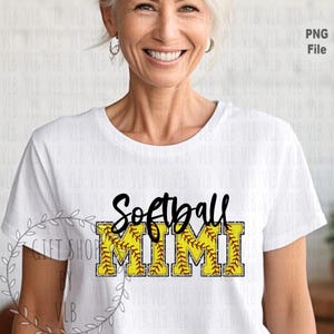 SOFTBALL MIMI PNG - Softball Mimi Clipart, Sports Design For Grandmother Sublimation, Softball Tee Shirt Digital Design, Buy 3 Get 1 Free