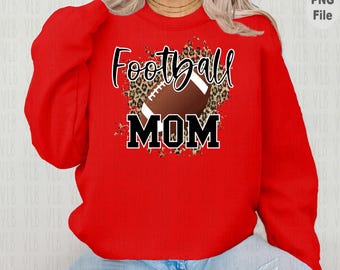FOOTBALL MOM Sublimation Png Design - Football Clip Art Cheetah Sports Design for Mom Gift, DIY Digital Download, Buy 3 Get 1 Free